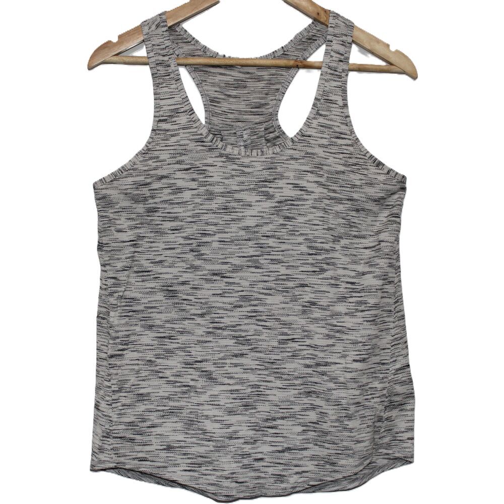 Womens Lululemon Yogi Everyday Space Dye Gray Black Racerback Tank Top Size 6